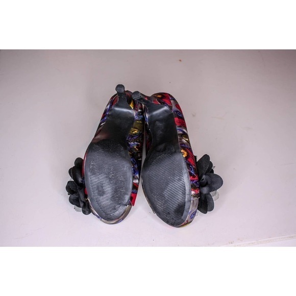 Dolce by Mojo Moxy High Heel Shoes Flower Multicolor Peacock Feather Pri… - Picture 5 of 5